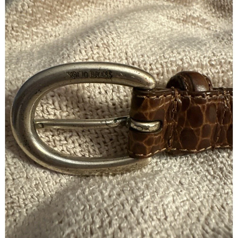 Ralph Lauren VTG Italian Leather Belt S Brown Alligator Croc Print